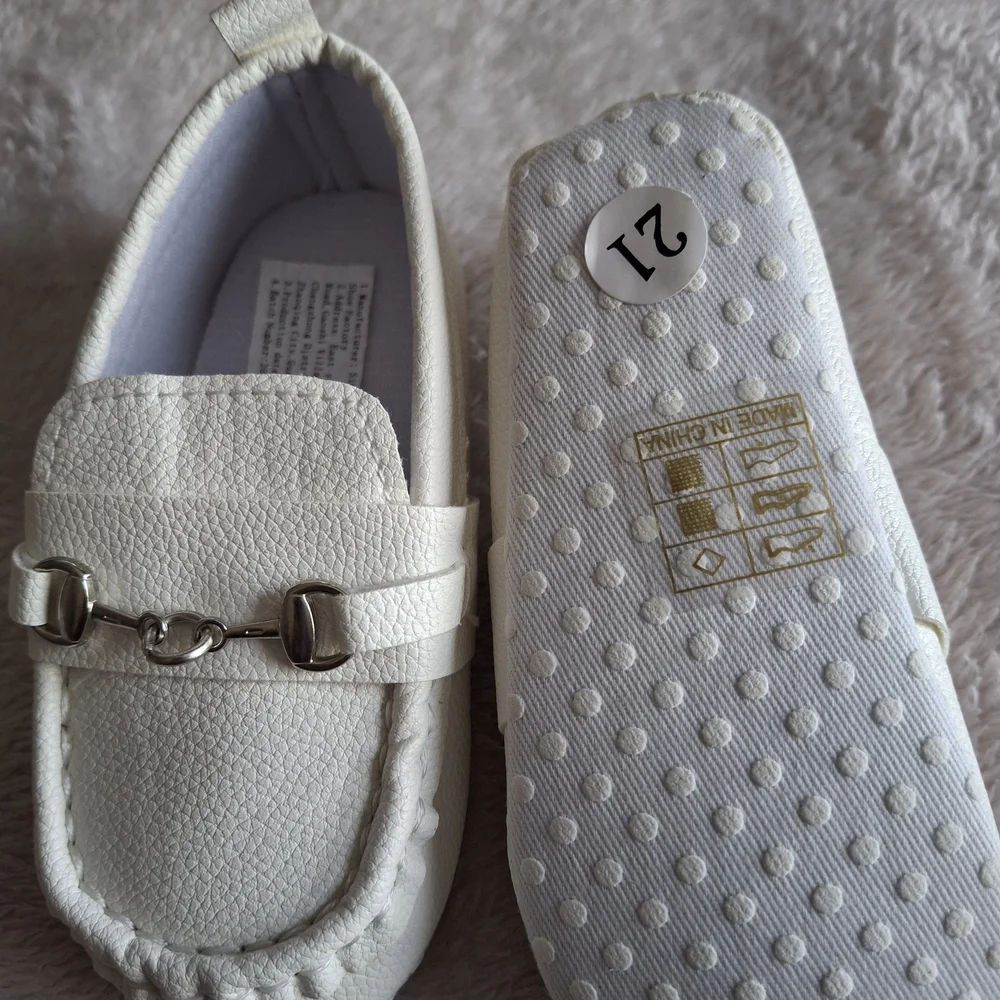 Kids White Loafers
